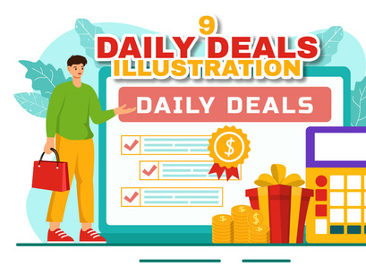 9 Daily Deals of The Day Illustration