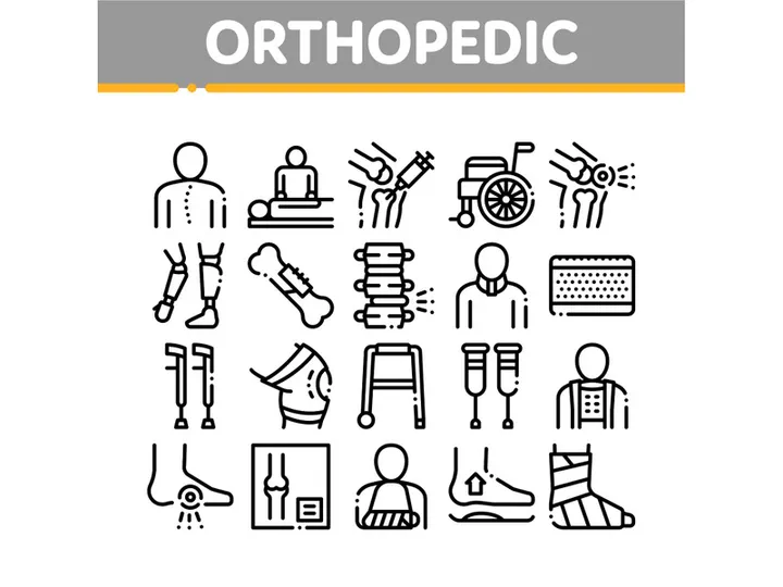 Orthopedic Collection Elements Vector Icons Set