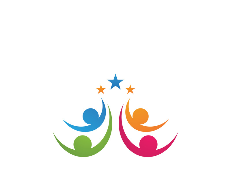 Family care and Community, network social icon logo