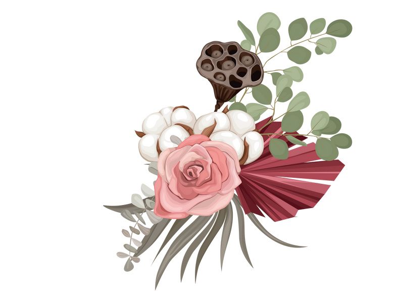 Vector Flower Watercolor Illustration