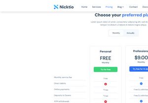 Nicktio NextJS Tailwind Website Template