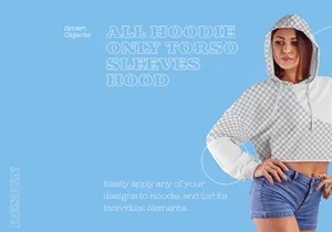 Women Crop Top Hoodie MockUp