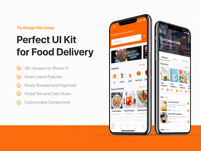 GonEats - Food Delivery UI Kit for Sketch