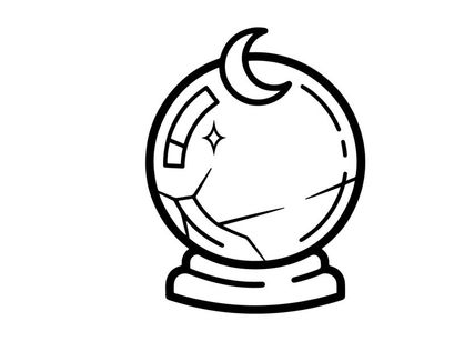 Hand-drawn Halloween soccer ball with crescent moon and star. Spooky sports equipment illustration for festive designs and decorations.