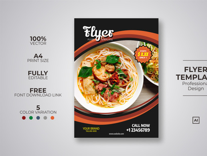 Restaurant Flyer Template Bundle V04