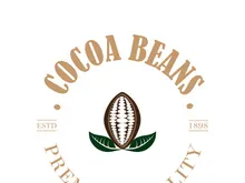 cocoa logo,cocoa bean,cocoa tree,cocoa branches and leaves,chocolate mix on white background,vintage,modern,simple,minimalist icon illustration template design vector