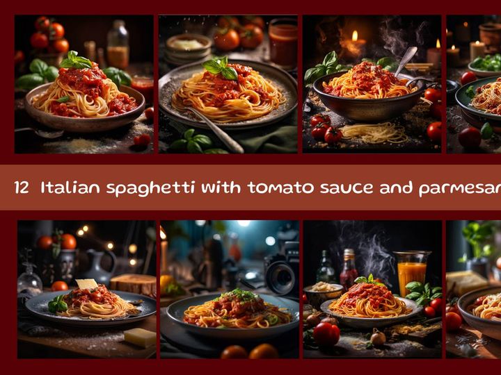 Italian spaghetti with tomato sauce and parmesan cheese