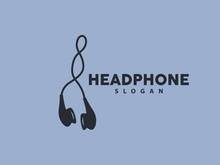 Headset Logo Design Simple Headset Gamer Illustration Template