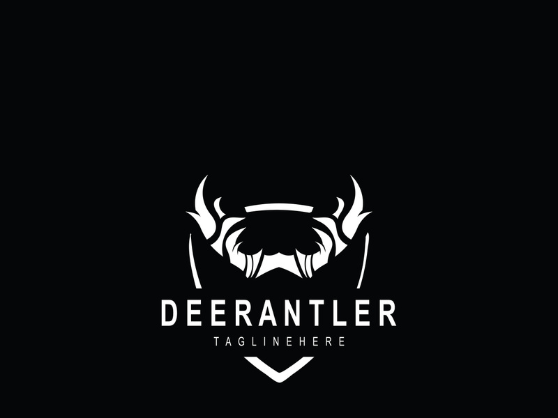 Deer antler logo for hunting and adventure community in nature simple and elegant symbol