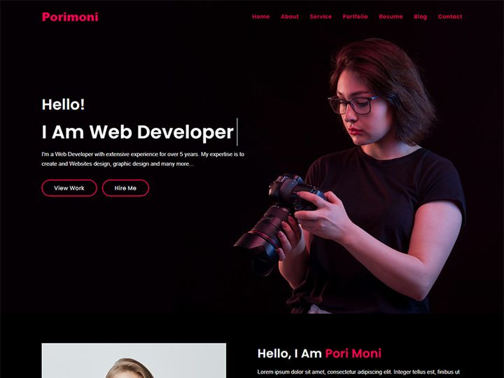 Porimoni Personal Portfolio Multipurpose HTML5 Template