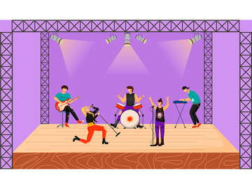 Punk rock band flat vector illustration preview picture