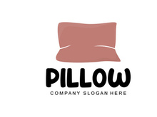 Pillow Logo, Bed Design, Dream And Sleeping Template Icon Vector