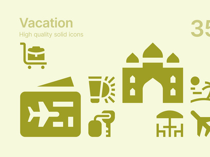 Vacation Solid Icons