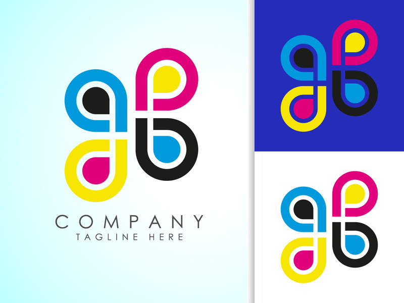 Digital printing logo design template. Logo for print shop polygraph and print factory. Vector illustration.