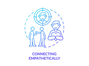 Connecting empathetically blue gradient concept icon preview picture