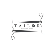Tailor logo icon illustration template combination of buttons for clothes, thread and sewing machine, for clothing product design
