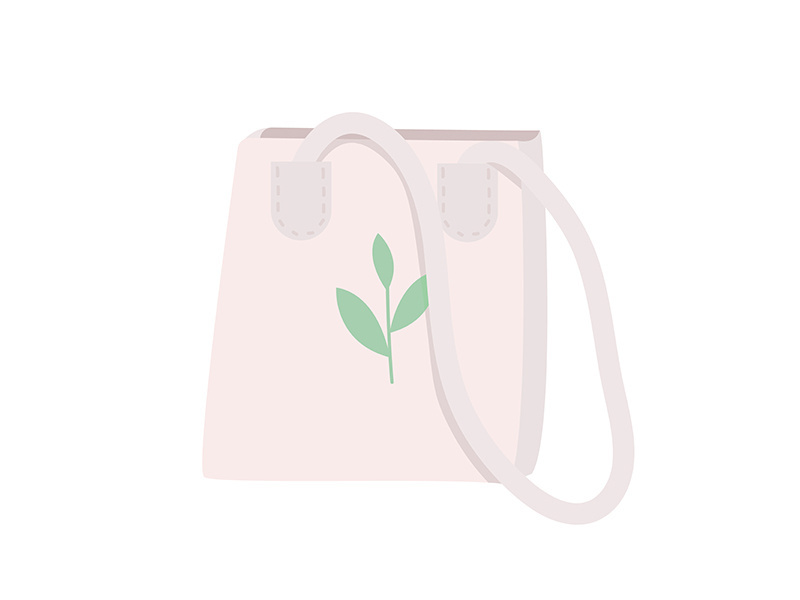 Eco tote bag cartoon vector illustration