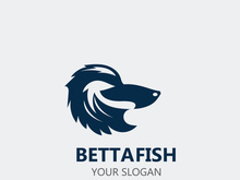 Betta fish modern logo style design vector image illustration