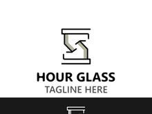Hourglass logo ancient vintage style object design template flat vector