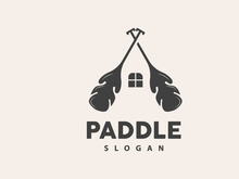 Paddle Logo, Boat Paddle Vector, Crossed Paddle Icon, Illustration Symbol Simple Design