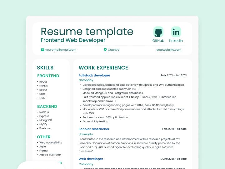 Resume Figma template
