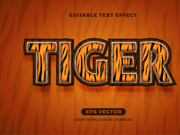 Tiger editable text effect vector template preview picture