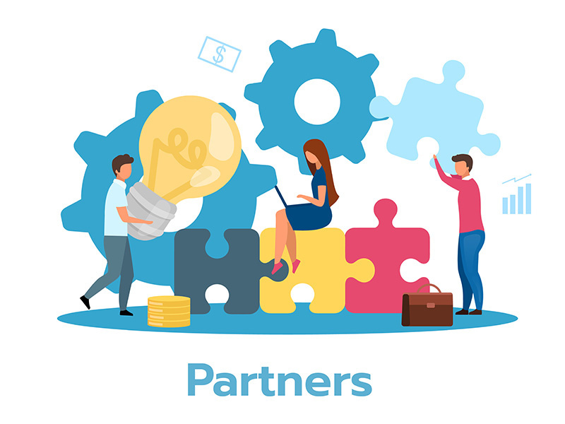 Partners flat vector illustration