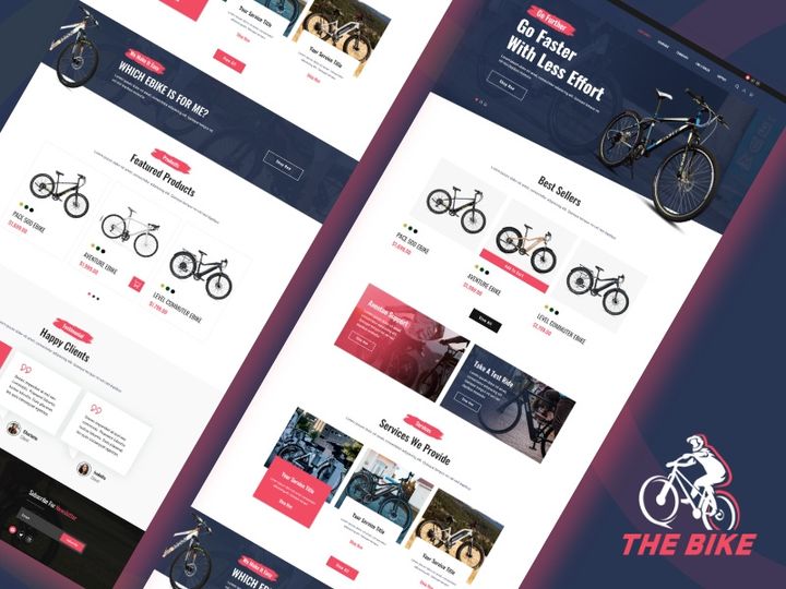 The Bike UI Template Designed in Adobe XD