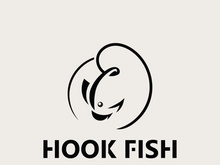 Hook Fishing logo simple and modern vintage rustic vector design style template illustration