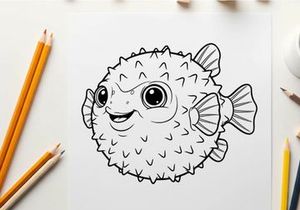 Cute smiling sea creature mascot vector illustration