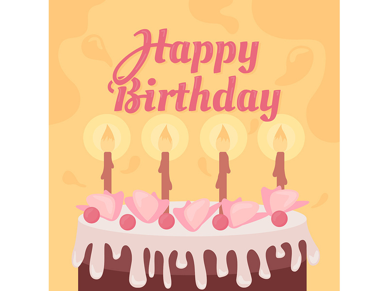 Happy birthday greeting card template