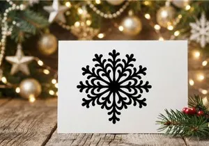 Decorative black snowflake for winter holiday decor and Christmas themes