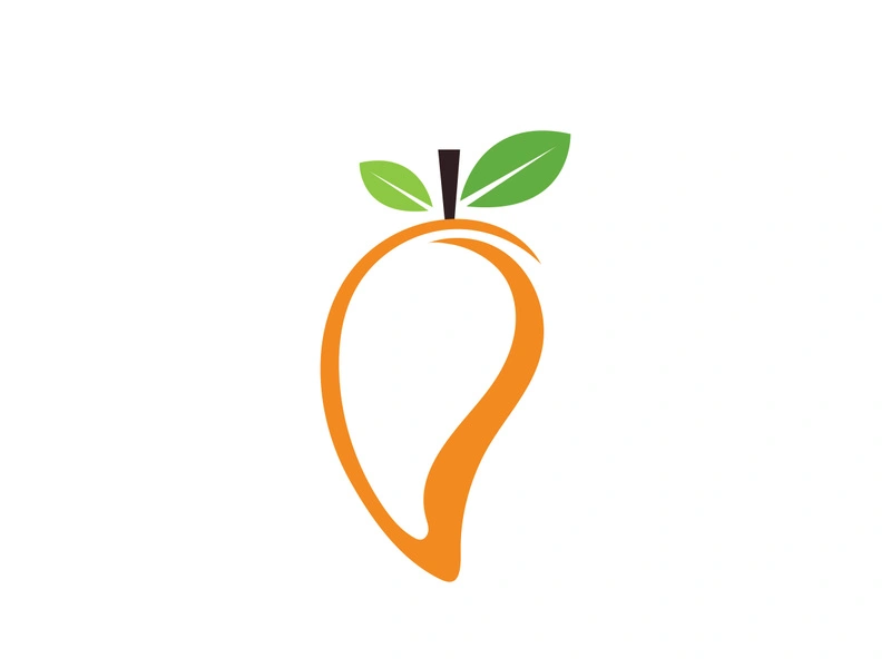 Mango in flat style. Mango vector logo. Mango