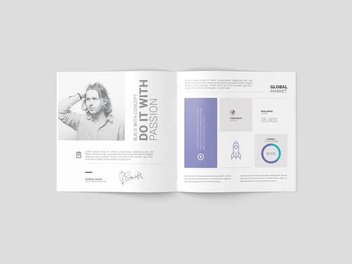 Free Square Brochure / Catalog Mock-up