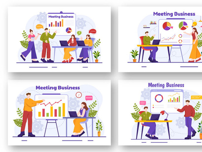 12 Business Meeting Illustration