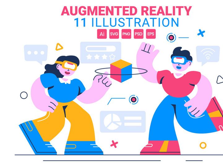 11 Augmented Reality Vector Illustration