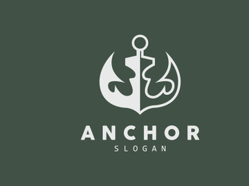 Anchor Logo, Ocean Ship Vector, Simple Minimalist Design preview picture