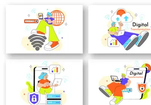 10 Global Digital Transformation Illustration