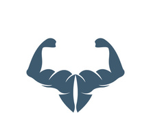 Arm muscle silhouette logo biceps icon vector illustration
