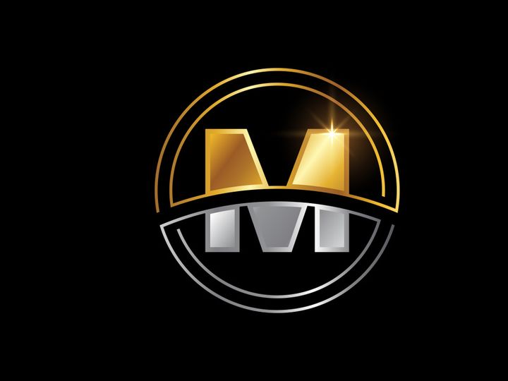 Initial English alphabet with circle frame. Golden and silver color alphabet symbol for corporate business identity