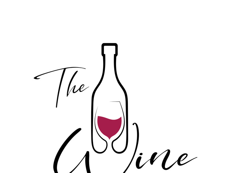 Wine logo with wine glasses and bottles.for night clubs,bars,cafe and wine shops.