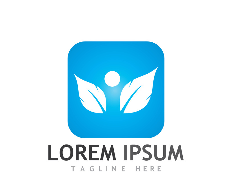 Natural green leaf logo.