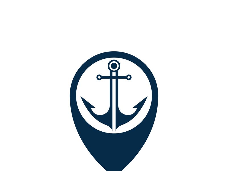 Anchor logo icon boat ship marine navy design vector