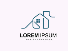 House Logo, Building Furniture Design, Construction Vector, Property Brand Icon, Real Estate, Housing