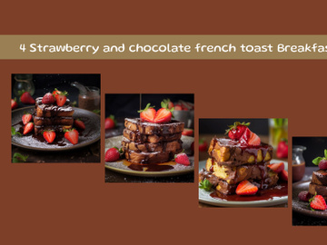 Strawberry and chocolate french toast breakfast plate preview picture