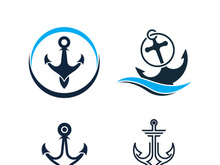 Anchor logo icon boat ship marine navy design vector