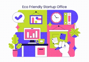 10 Eco Friendly Startup Office Illustration