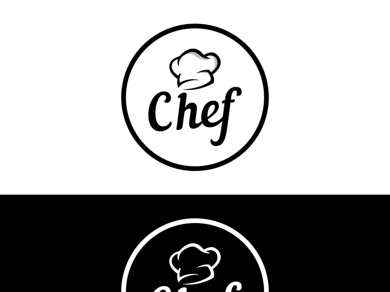 Chef hat logo for restaurant, cafe and online food delivery. Logo with vector design.