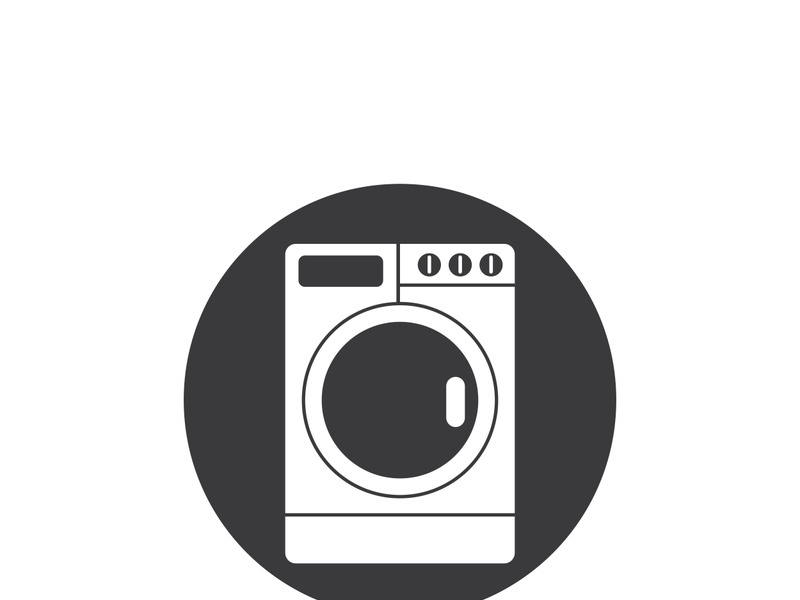 MACHINE WASHING CLOTHES ICON VECTOR IMAGE