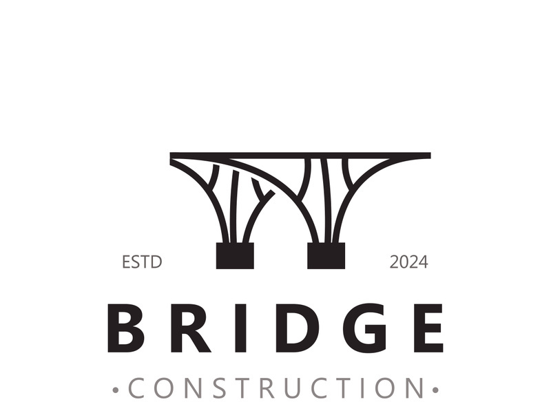 Minimalist Bridge logo suitable for building and construction workers vector design